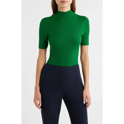 Theory Theory Leenda Merino Wool Mock Neck Sweater in Bright Leaf - Xqn — Women Autumn teal Sweaters & Knits