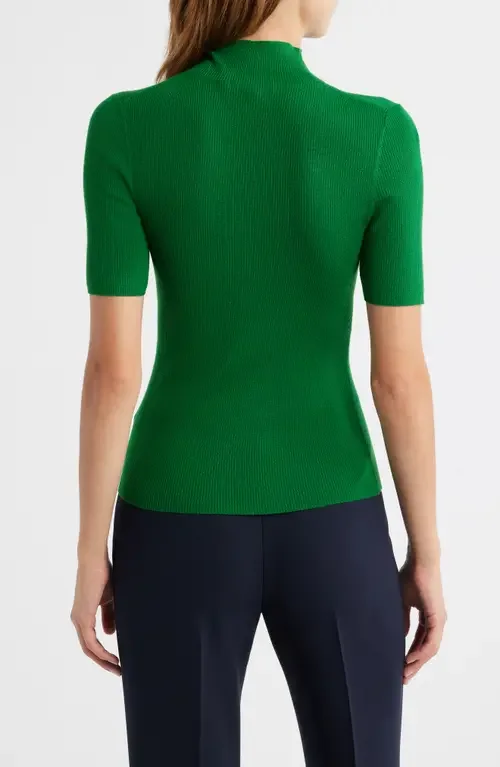 Theory Theory Leenda Merino Wool Mock Neck Sweater in Bright Leaf - Xqn — Women Autumn teal Sweaters & Knits