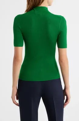 Theory Theory Leenda Merino Wool Mock Neck Sweater in Bright Leaf - Xqn — Women Autumn teal Sweaters & Knits