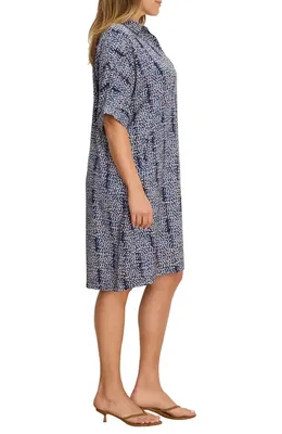 NIC+ZOE NIC+ZOE Block Party Devon Shift Dress in Indigo Multi — Women Summer navy Dresses