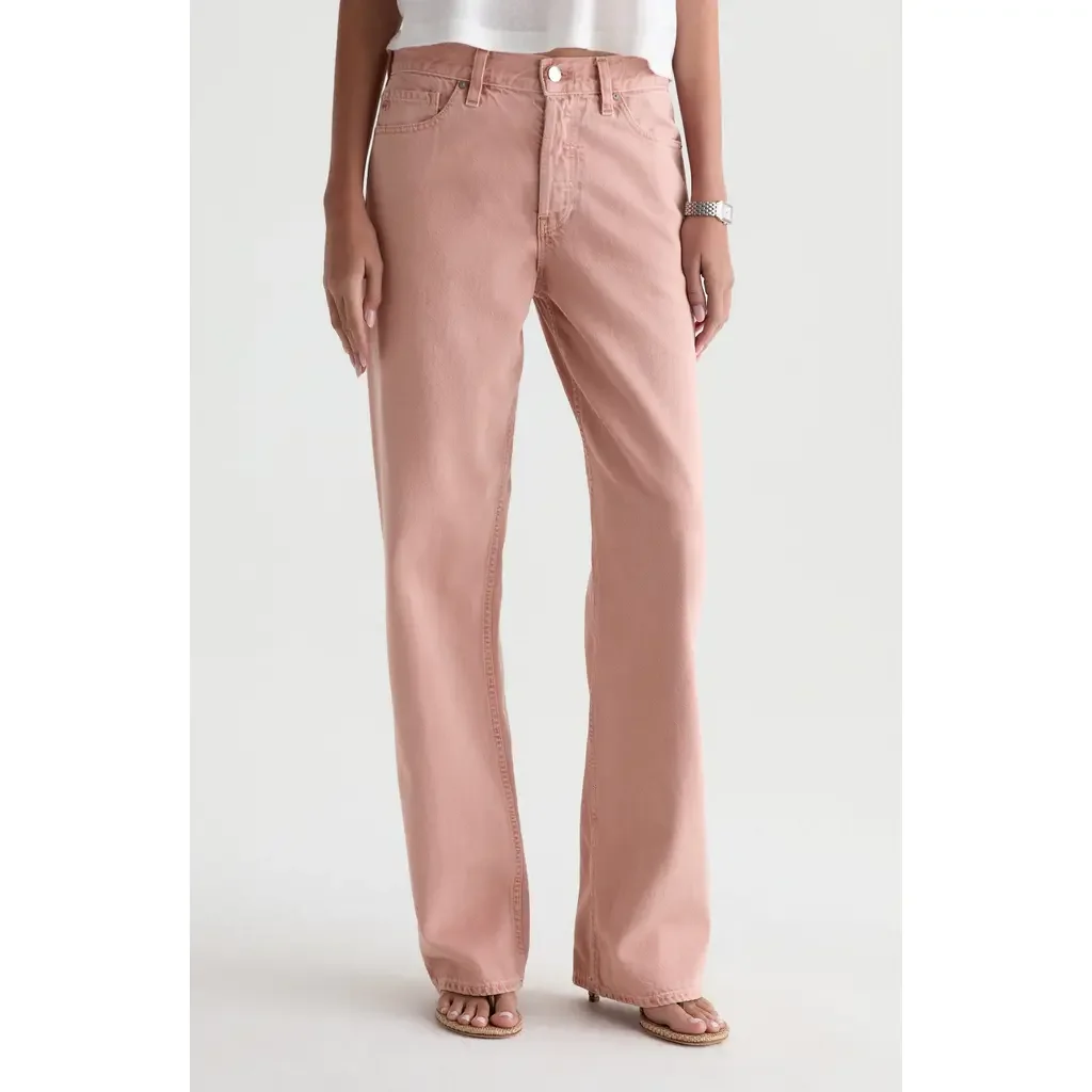 AG AG Billie High Waist Straight Leg Jeans in Sulfur Sparkling Rose — Women Spring pink Pants