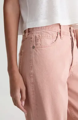AG AG Billie High Waist Straight Leg Jeans in Sulfur Sparkling Rose — Women Spring pink Pants