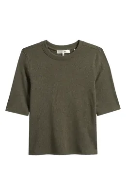 FRAME FRAME The Heather Stretch Modal Rib Top in Rich Military Heather — Women Autumn grey Tops