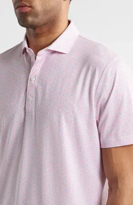 johnnie-O johnnie-O Emillio Geo Print PREP-FORMANCE Golf Polo in Lobster — Men Spring beige Polos