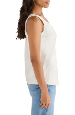 NIC+ZOE NIC+ZOE Day Gloss Scoop Neck Tank in Coconut — Women Spring ivory Tops