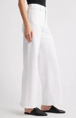 FRAME FRAME Le Slim Palazzo Patch Pocket High Waist Wide Leg Jeans in White — Women Winter white Pants