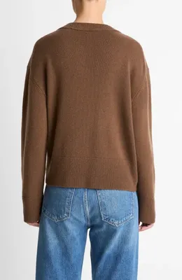 Vince Vince Wool & Cashmere V-Neck Sweater in Hazelnut — Women Autumn camel Sweaters & Knits