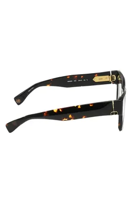 rag & bone rag & bone 50mm Square Sunglasses in Shiny Milky Tort/Green Lenses — Unisex Winter black Accessories