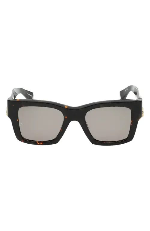 rag & bone rag & bone 50mm Square Sunglasses in Shiny Milky Tort/Green Lenses — Unisex Winter black Accessories