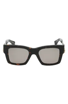 rag & bone rag & bone 50mm Square Sunglasses in Shiny Milky Tort/Green Lenses — Unisex Winter black Accessories