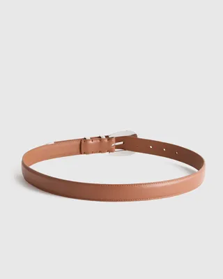 Quince Quince | Women's Lola European Leather Western Belt in Nutmeg — Women Autumn tan Belts