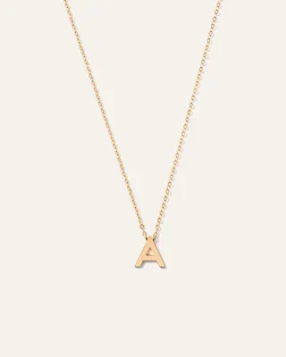 Quince Quince | Women's 14K Gold Letter Necklace in Yellow Gold in Yellow Gold — Women Autumn Accessories