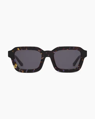 Quince Quince | Ibiza Polarized Acetate Sunglasses in Amethyst Tortoise with Grey lens — Unisex Winter black Sunglasses