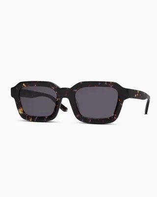 Quince Quince | Ibiza Polarized Acetate Sunglasses in Amethyst Tortoise with Grey lens — Unisex Winter black Sunglasses