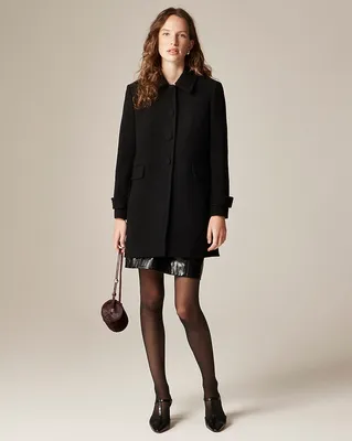 J.Crew Salon coat in Italian double-cloth in BLACK — Women Winter black Outerwear