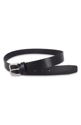 Vince Vince Leather Belt in Black/Palladium — Men Winter black Accessories