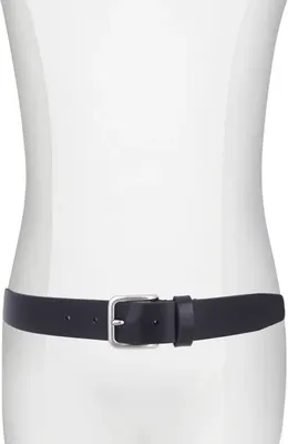 Vince Vince Leather Belt in Black/Palladium — Men Winter black Accessories