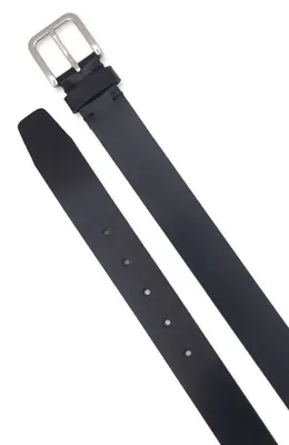Vince Vince Leather Belt in Black/Palladium — Men Winter black Accessories