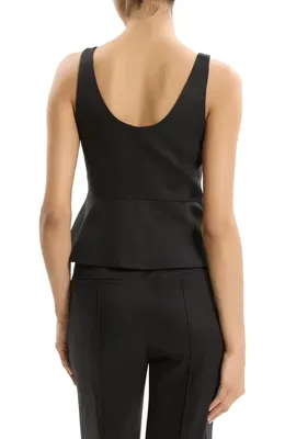 Theory Theory Linen Blend Vest in Black — Women Winter black Vests