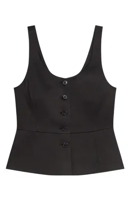Theory Theory Linen Blend Vest in Black — Women Winter black Vests
