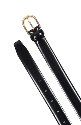Vince Vince Leather Belt in Black /Gold in Black/Gold — Women Winter black Belts