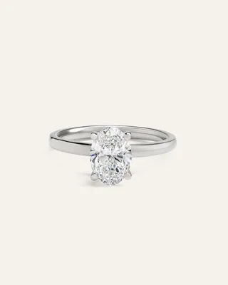 Quince Quince Women's Lab Grown Diamond Oval Comfort Fit Engagement Ring 1.50ct in White Gold — Women Summer ivory Accessories
