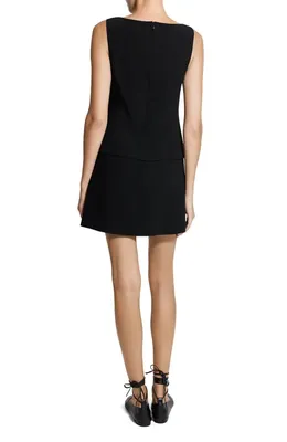 Theory Theory Boat Neck Minidress in Black - 001 — Women Winter black Dresses