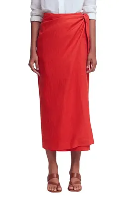Boden Boden Dimitra Tie-Waist Column Skirt in Red Coral — Women Autumn coral Skirts