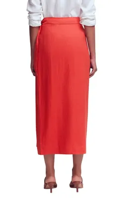 Boden Boden Dimitra Tie-Waist Column Skirt in Red Coral — Women Autumn coral Skirts