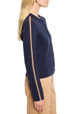 NIC+ZOE NIC+ZOE Dashing Dusk Cotton Blend Cardigan in Dark Indigo — Women Winter navy Tops