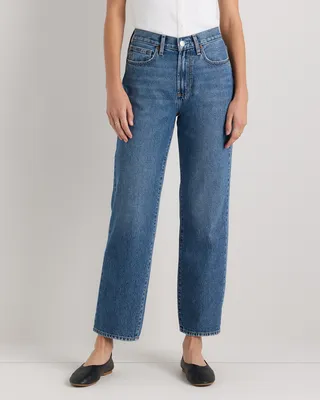 Quince Quince | Women's Bella Rigid Straight Jeans in Horizon Blue — Women Winter navy Jeans & Denim