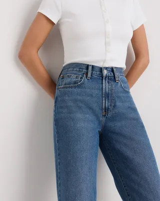 Quince Quince | Women's Bella Rigid Straight Jeans in Horizon Blue — Women Winter navy Jeans & Denim