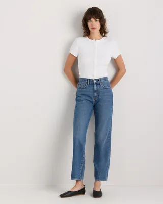 Quince Quince | Women's Bella Rigid Straight Jeans in Horizon Blue — Women Winter navy Jeans & Denim