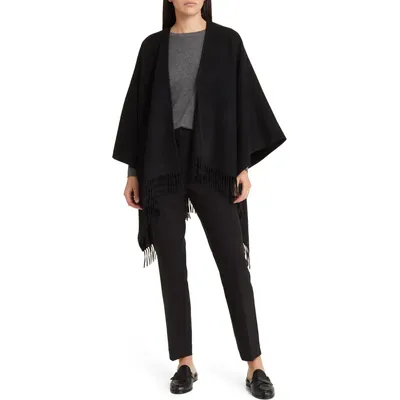 Vince Vince Wool & Cashmere Ruana in Black — Women Winter Accessories