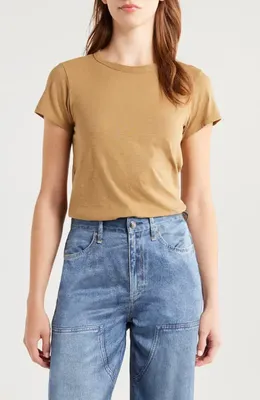 rag & bone rag & bone The Slub Organic Pima Cotton T-Shirt in Khaki — Women Autumn camel Tops