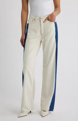 rag & bone rag & bone Featherweight Logan Wide Leg Jeans in Dark Bleach — Women Winter white Pants