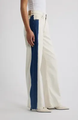 rag & bone rag & bone Featherweight Logan Wide Leg Jeans in Dark Bleach — Women Winter white Pants