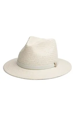 rag & bone rag & bone Packable Straw Fedora in Ivory — Women Spring white Accessories