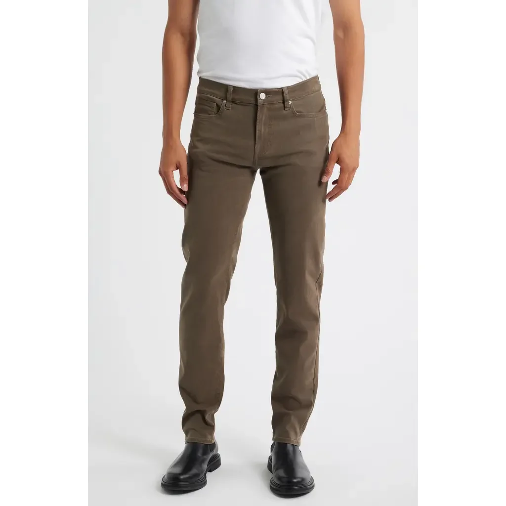 FRAME FRAME L'Homme Slim Fit Five-Pocket Twill Pants in Old Sage — Men Autumn grey Pants