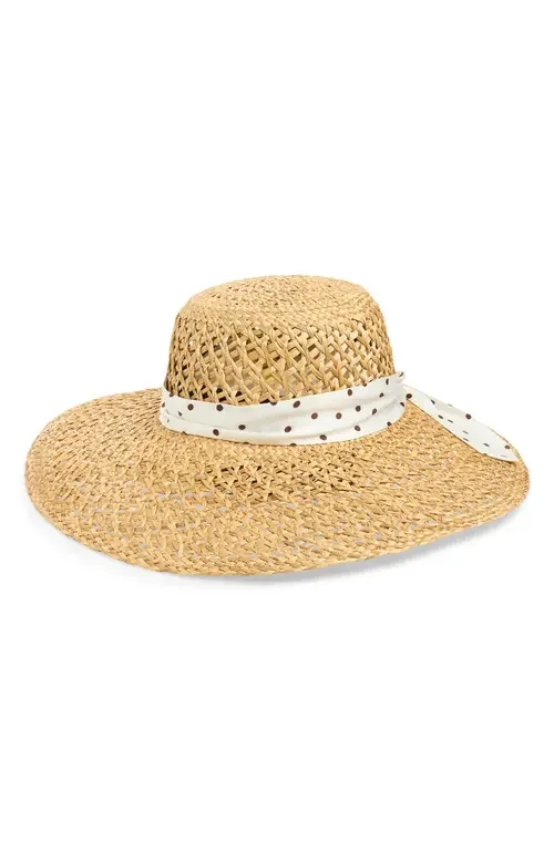 rag & bone rag & bone Garden Straw Hat in Natural/White — Women Spring camel Accessories
