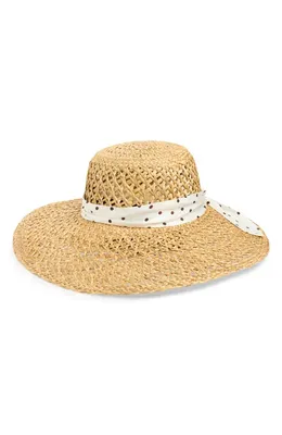 rag & bone rag & bone Garden Straw Hat in Natural/White — Women Spring camel Accessories