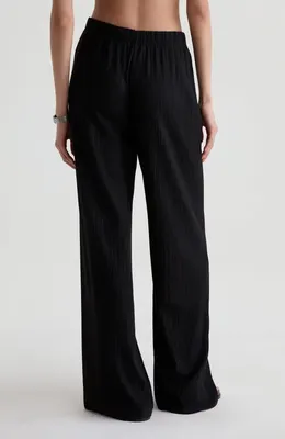 AG AG Koda Crinkle Wide Leg Pants in Super Black — Women Winter black Pants
