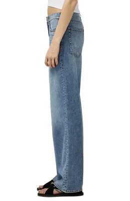 rag & bone rag & bone Featherweight Logan Wide Leg Jeans in Audrey — Women Summer grey Pants