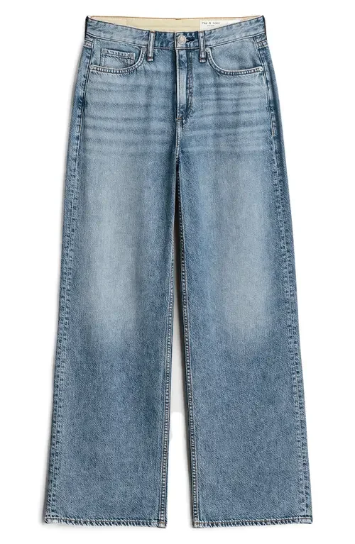 rag & bone rag & bone Featherweight Logan Wide Leg Jeans in Audrey — Women Summer grey Pants