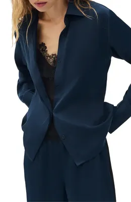 rag & bone rag & bone Button Front Camisole Blouse in Sal — Women Winter navy Blouses