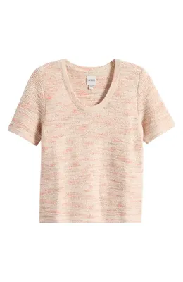 NIC+ZOE NIC+ZOE Wave Stitch Cotton Blend Sweater in Pink Multi — Women Spring ivory Tops