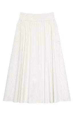 Theory Theory Striped Midi A-Line Skirt in Sand Multi — Women Spring white Midi Skirts