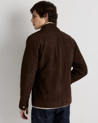 Quince Quince | Men's 100% Suede Harrington Jacket in Espresso Brown in Espresso Brown — Men Autumn Outerwear