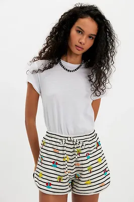 Tach Clothing Tach Quimera Terry Shorts in White/Black — Women Winter white