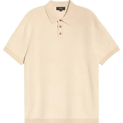 Vince Vince Cotton & Cashmere Polo in Light Heather Pecan/Smock — Men Spring ivory Tops